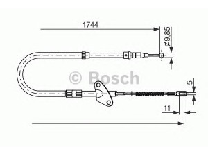 BOSCH 1 987 477 121 trosas, stovėjimo stabdys 
 Stabdžių sistema -> Valdymo svirtys/trosai
611 420 17 85, A 611 420 17 85