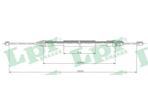 LPR C0710B trosas, stovėjimo stabdys 
 Stabdžių sistema -> Valdymo svirtys/trosai
7700834653, 7700834653