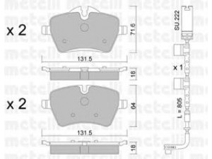METELLI 22-0768-1K stabdžių trinkelių rinkinys, diskinis stabdys 
 Techninės priežiūros dalys -> Papildomas remontas