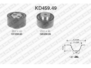 SNR KD459.49 paskirstymo diržo komplektas 
 Techninės priežiūros dalys -> Papildomas remontas
0829-C3, 0829-C4, 0831-K9, 0831-T8