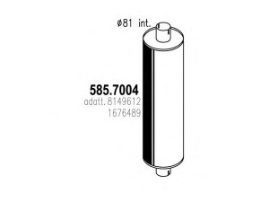 ASSO 585.7004 vidurinis / galinis duslintuvas 
 Išmetimo sistema -> Duslintuvas
1676489, 8149612