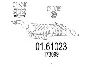 MTS 01.61023 galinis duslintuvas 
 Išmetimo sistema -> Duslintuvas
173099