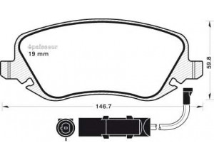 MGA 681 stabdžių trinkelių rinkinys, diskinis stabdys 
 Techninės priežiūros dalys -> Papildomas remontas
77362141, 77362272, 9949293