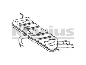 KLARIUS 220883 galinis duslintuvas 
 Išmetimo sistema -> Duslintuvas
1K6253609AG, 1K6253609BE, 1K6253609AG