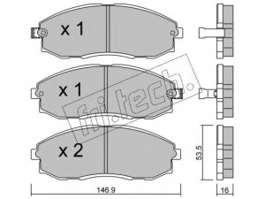 fri.tech. 306.0 stabdžių trinkelių rinkinys, diskinis stabdys 
 Techninės priežiūros dalys -> Papildomas remontas
58101-4AA00, 58101-4AA10, 58101-4AA30