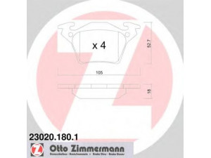 ZIMMERMANN 23020.180.1 stabdžių trinkelių rinkinys, diskinis stabdys 
 Techninės priežiūros dalys -> Papildomas remontas
0004214210, 0034200220, 446559020