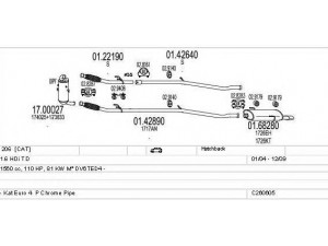 MTS C260605006660 išmetimo sistema 
 Išmetimo sistema -> Išmetimo sistema, visa