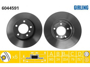 GIRLING 6044591 stabdžių diskas 
 Stabdžių sistema -> Diskinis stabdys -> Stabdžių diskas
34116764643, 34116772669, 34116854998
