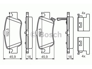 BOSCH 0 986 494 651 stabdžių trinkelių rinkinys, diskinis stabdys 
 Techninės priežiūros dalys -> Papildomas remontas
04466 02170, 04466 02180, 04466 02181