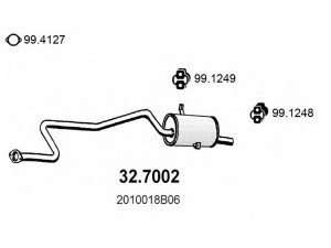ASSO 32.7002 galinis duslintuvas 
 Išmetimo sistema -> Duslintuvas
2010018B00, 2010018B05, 2010018B06