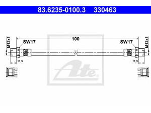 ATE 83.6235-0100.3 stabdžių žarnelė 
 Stabdžių sistema -> Stabdžių žarnelės
34 32 1 162 616