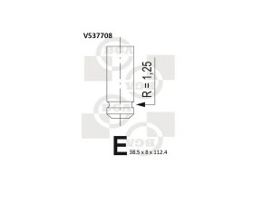 BGA V537708 įleidimo vožtuvas 
 Variklis -> Variklio uždegimo laiko reguliavimo kontrolė -> Vožtuvų eilė -> Vožtuvai/dalys
96003672, 96005391, 9601136380