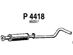 FENNO P4418 vidurinis duslintuvas 
 Išmetimo sistema -> Duslintuvas
852271, 852317, 90325258