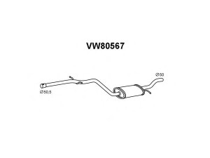 VENEPORTE VW80567 vidurinis duslintuvas 
 Išmetimo sistema -> Duslintuvas
1K0253209J