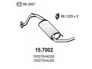 ASSO 15.7002 galinis duslintuvas 
 Išmetimo sistema -> Duslintuvas
18031SH3505, 18307SH3E01, 18307SH3G03