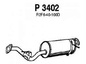 FENNO P3402 vidurinis duslintuvas 
 Išmetimo sistema -> Duslintuvas
R2F6-40-100D