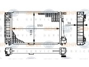 HELLA 8MK 376 710-784 radiatorius, variklio aušinimas 
 Aušinimo sistema -> Radiatorius/alyvos aušintuvas -> Radiatorius/dalys
1 709 434, 1 712 007, 17 11 1 709 434