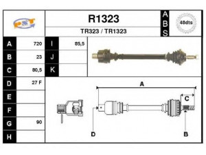 SNRA R1323 kardaninis velenas 
 Ratų pavara -> Kardaninis velenas
7700716847, 7700743947, 7700853931