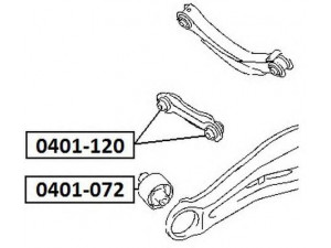 ASVA 0401-120 valdymo svirties/išilginių svirčių įvorė 
 Ašies montavimas/vairavimo mechanizmas/ratai -> Valdymo svirtis/pasukamosios svirties sujungimas -> Montavimas/sutvirtinimas
MR403485