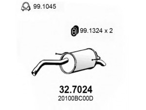 ASSO 32.7024 galinis duslintuvas 
 Išmetimo sistema -> Duslintuvas
20100BC00D