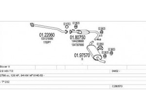 MTS C260570007753 išmetimo sistema 
 Išmetimo sistema -> Išmetimo sistema, visa