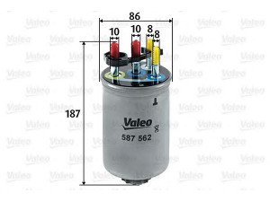 VALEO 587562 kuro filtras 
 Techninės priežiūros dalys -> Papildomas remontas
C2C22269, C2C33299, C2C35810, XR857585