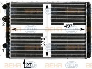 HELLA 8MK 376 700-471 radiatorius, variklio aušinimas 
 Aušinimo sistema -> Radiatorius/alyvos aušintuvas -> Radiatorius/dalys
6N0 121 253 AE, 6N0 121 253 AE