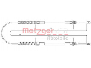 METZGER 10.4724 trosas, stovėjimo stabdys 
 Stabdžių sistema -> Valdymo svirtys/trosai
4745.V5, 1337 440 080, 4745.V5