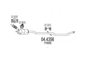 MTS 04.4356 katalizatoriaus keitiklis 
 Išmetimo sistema -> Katalizatoriaus keitiklis
1705SS