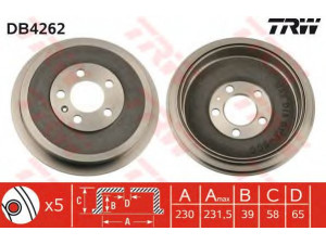 TRW DB4262 stabdžių būgnas 
 Stabdžių sistema -> Būgninis stabdys -> Stabdžių būgnas
1J0609617B, 1J0609617B, 1JD609617