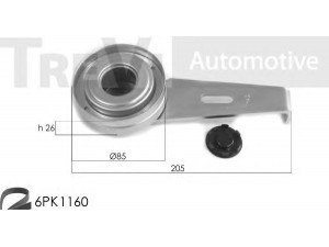 TREVI AUTOMOTIVE KA1060 V formos rumbuotas diržas, komplektas 
 Techninės priežiūros dalys -> Techninės priežiūros intervalai