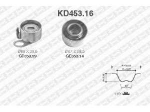 SNR KD453.16 paskirstymo diržo komplektas 
 Techninės priežiūros dalys -> Papildomas remontas
636383, 815971, 94382214, 94382215