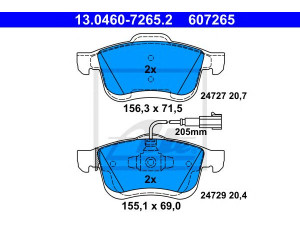 ATE 13.0460-7265.2 stabdžių trinkelių rinkinys, diskinis stabdys 
 Techninės priežiūros dalys -> Papildomas remontas
77364929, 77365311, 77365396, 77365796