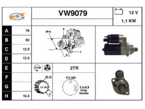 SNRA VW9079 starteris 
 Elektros įranga -> Starterio sistema -> Starteris
YM2111000EA, 02M911023, 02M911023X