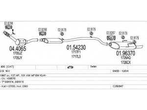 MTS C260647006578 išmetimo sistema 
 Išmetimo sistema -> Išmetimo sistema, visa