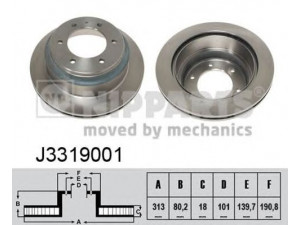 NIPPARTS J3319001 stabdžių diskas 
 Stabdžių sistema -> Diskinis stabdys -> Stabdžių diskas
8-67046-081-1, 8-94375-425-1, 8-97034-036-0