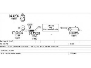 MTS C070560023965 išmetimo sistema 
 Išmetimo sistema -> Išmetimo sistema, visa