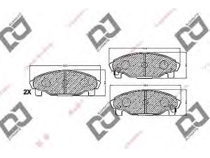 DJ PARTS BP1427 stabdžių trinkelių rinkinys, diskinis stabdys 
 Techninės priežiūros dalys -> Papildomas remontas
04491-24000, 04491-28000, 0449187724000