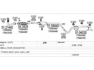 MTS C280193006753 išmetimo sistema 
 Išmetimo sistema -> Išmetimo sistema, visa