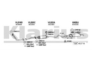 KLARIUS 390355U išmetimo sistema 
 Išmetimo sistema -> Išmetimo sistema, visa