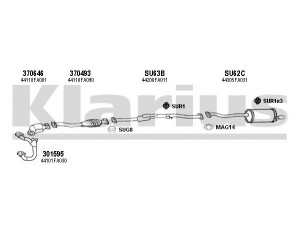 KLARIUS 800037U išmetimo sistema 
 Išmetimo sistema -> Išmetimo sistema, visa