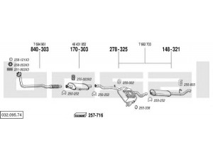 BOSAL 032.095.74 išmetimo sistema 
 Išmetimo sistema -> Išmetimo sistema, visa