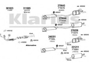 KLARIUS 330393E išmetimo sistema 
 Išmetimo sistema -> Išmetimo sistema, visa