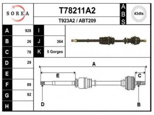 EAI T78211A2 kardaninis velenas