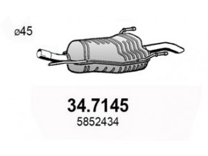 ASSO 34.7145 galinis duslintuvas 
 Išmetimo sistema -> Duslintuvas
5852234, 5852257, 5852263, 5852434