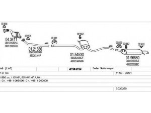 MTS C020259000630 išmetimo sistema 
 Išmetimo sistema -> Išmetimo sistema, visa
