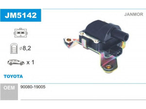 JANMOR JM5142 ritė, uždegimas 
 Kibirkšties / kaitinamasis uždegimas -> Uždegimo ritė
90080-19005