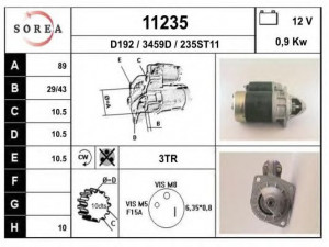 EAI 11235 starteris 
 Elektros įranga -> Starterio sistema -> Starteris
1438561, 5003639, 71BB11000BA, 76BB11000AA