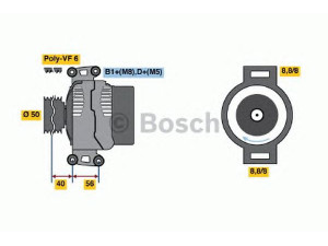 BOSCH 0 986 046 610 kintamosios srovės generatorius 
 Elektros įranga -> Kint. sr. generatorius/dalys -> Kintamosios srovės generatorius
013 154 11 02, 013 154 11 02 80