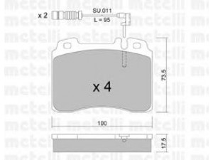 METELLI 22-0667-0K stabdžių trinkelių rinkinys, diskinis stabdys 
 Techninės priežiūros dalys -> Papildomas remontas
